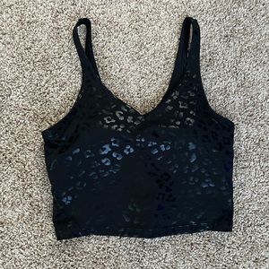 Athletic Tank w/ Built in Bra Size small (shiny leopard)